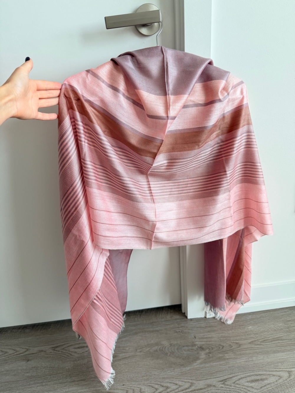 SILK / ALPACA Pink Mauve Shawl Scarf